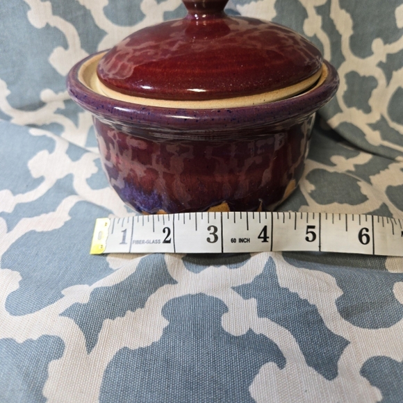 Vintage Walt Glass Studio Pottery Texas Dish with Lid Pot Bowl Vintage 1994 2 pc - Picture 6 of 6